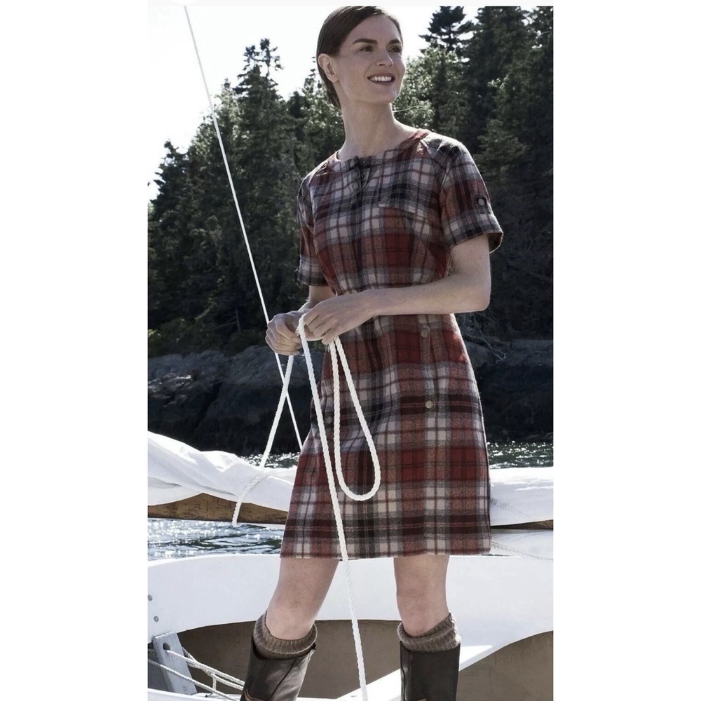 Anthropologie Downeast Dress Pendleton Portland Collection Size Small Plaid Wool